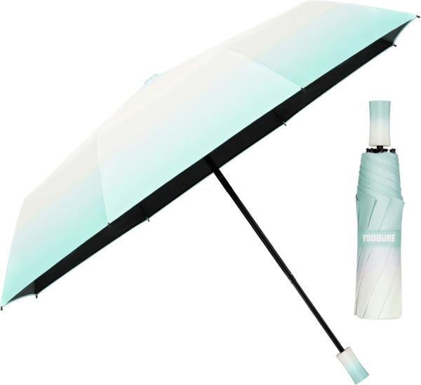Yoobure Travel Umbrella, Windproof Compact Umbrellas for Rain, Colorful Sun UV Protection, Portable Small for Backpack, Folding UV Blocker for Walking, Lightweight, Strong