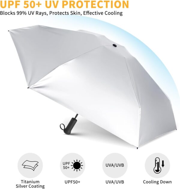 Mini Travel Umbrella - UPF 50+ Sun Protection Compact Manual Open Small Sun Umbrella - Image 6