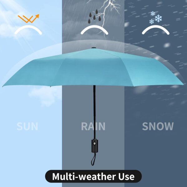 Yoobure Windproof Travel Umbrella, Automatic Umbrellas for Rain - Compact Folding Umbrella with UV Protection, Lightweight Portable Design for Backpack/Walking/Car, Sun & Storm Ready - Image 6