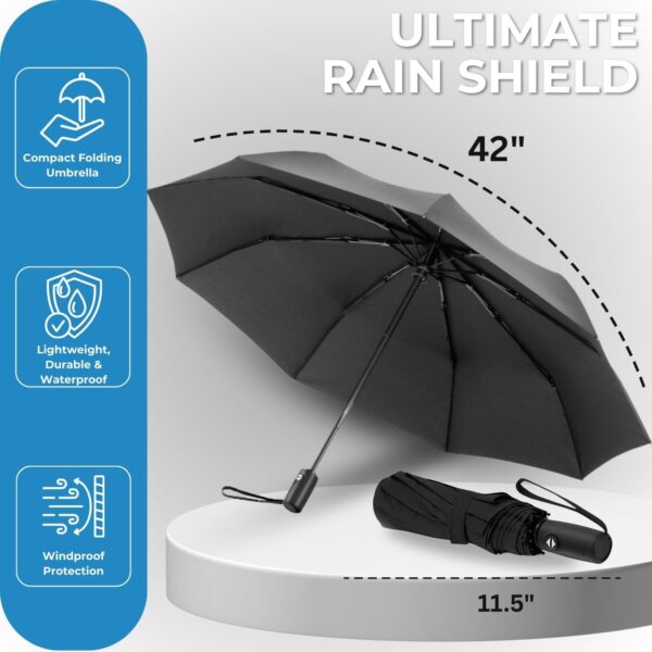 Liberty Imports 3 Pack Windproof Travel Rain Umbrellas - Compact, Light, Automatic, Strong and Portable - for Men and Women - Image 3