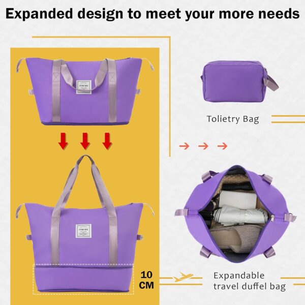 Merax Luggage Sets 2 Piece Suitcase Set, Hardshell 20 IN & 24 IN Suitcase Set with Duffel Bag, Travel Suitcases with Spinner Wheels and TSA Lock(Purple) - Image 5
