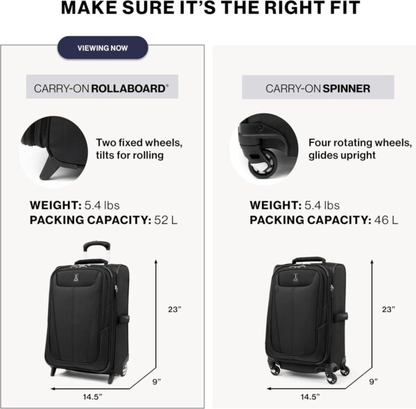 Travelpro Maxlite 5 Softside Expandable Upright 2 Wheel Carry on Luggage, Lightweight Suitcase, Men and Women, Black, Carry On 22-Inch - Image 7