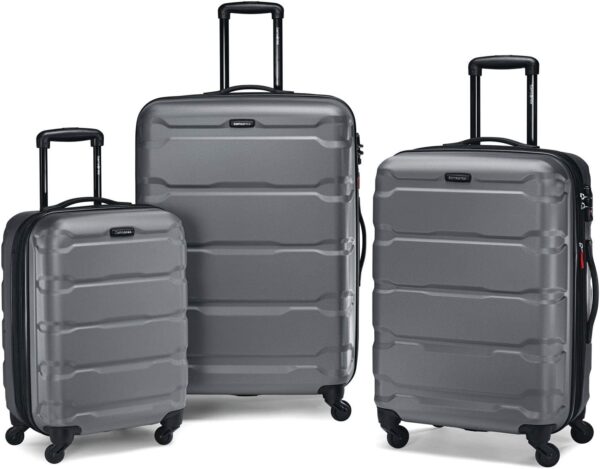 Samsonite Omni PC Hardside Expandable Luggage with Spinner Wheels, 3-Piece Set (20/24/28), Charcoal