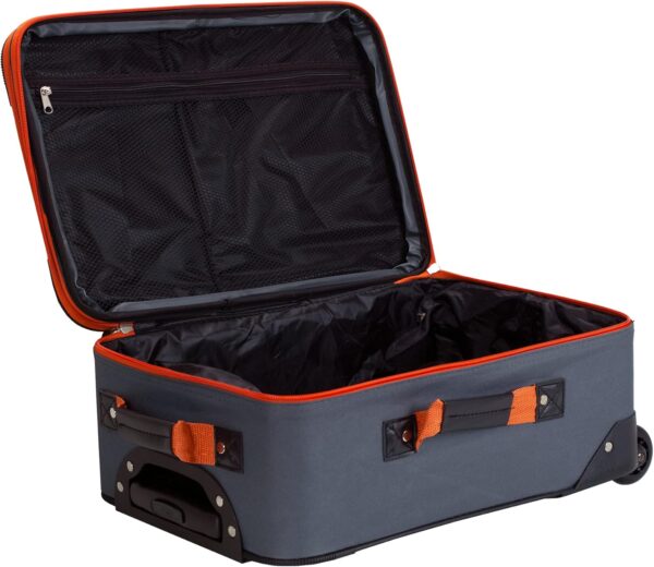 Rockland Journey Softside Upright Luggage Set, Expandable, Charcoal, 4-Piece (14/19/24/28) - Image 5