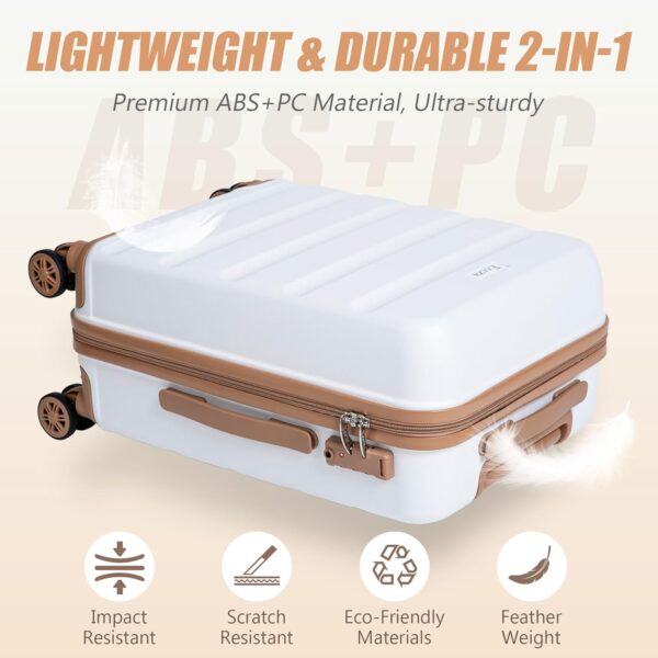 Luggage Sets 5 Piece, Suitcases with Wheels,ABS Hard Case Luggage with TSA Lock Spinner Wheels,Carry On Luggage Set (20/24/28 Inch) - Image 4