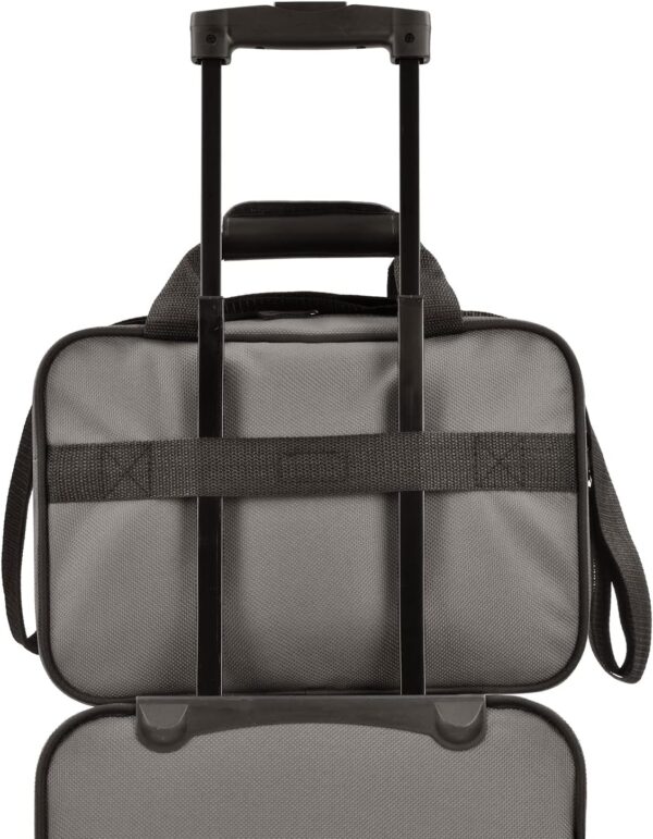 U.S. Traveler Rio Rugged Fabric Expandable Carry-on Luggage, Grey, Set - Image 5
