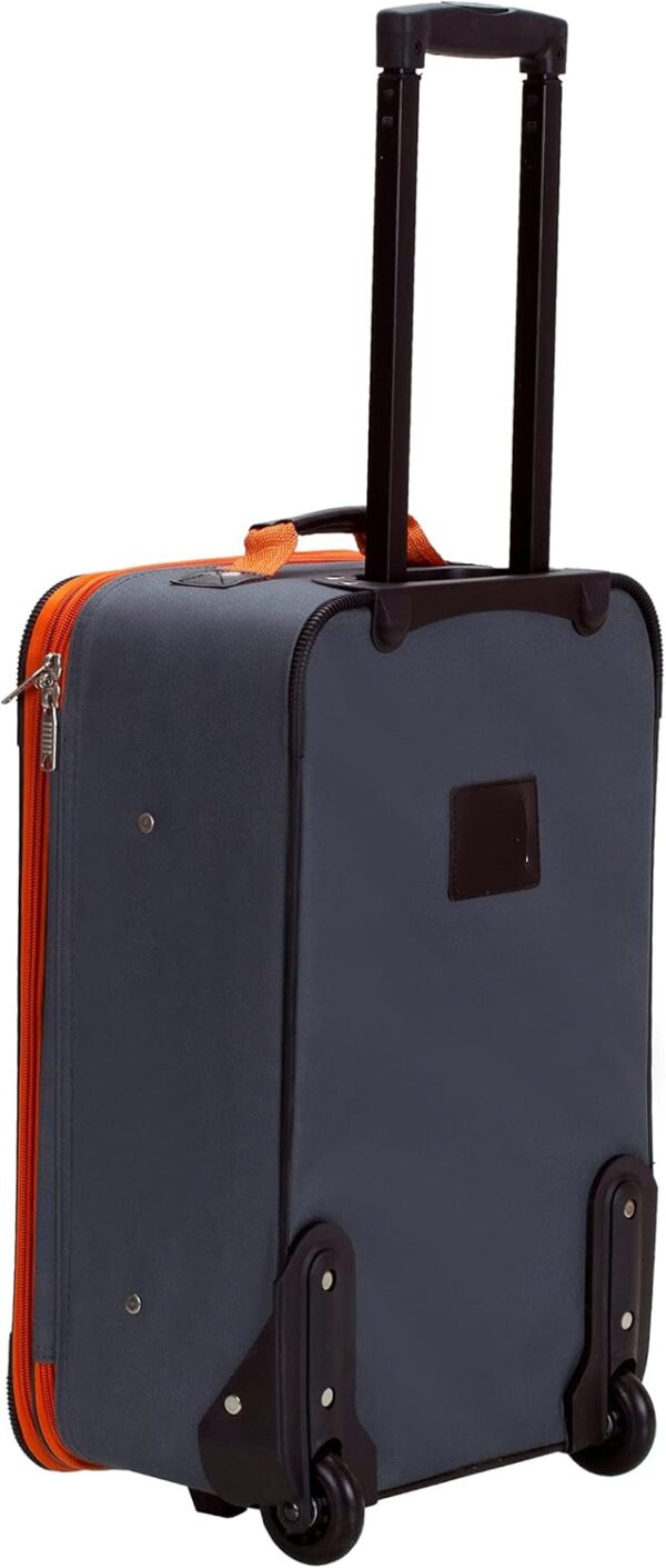 Rockland Journey Softside Upright Luggage Set, Expandable, Charcoal, 4-Piece (14/19/24/28) - Image 3