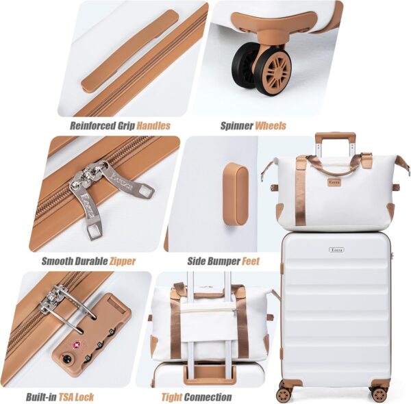 Luggage Sets 5 Piece, Suitcases with Wheels,ABS Hard Case Luggage with TSA Lock Spinner Wheels,Carry On Luggage Set (20/24/28 Inch) - Image 3