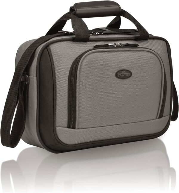 U.S. Traveler Rio Rugged Fabric Expandable Carry-on Luggage, Grey, Set - Image 4