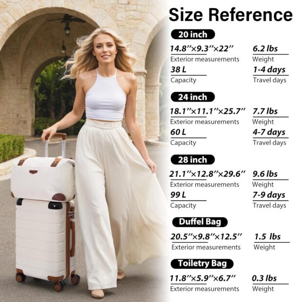 Coolife Luggage Set Suitcase 3 Piece Set Carry On Travel Luggage TSA Lock Spinner Wheels Aluminum Corner Protectors Hard Shell Lightweight Suitcase Set - Image 7