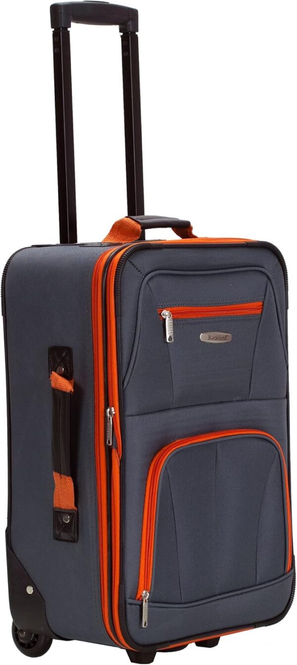 Rockland Journey Softside Upright Luggage Set, Expandable, Charcoal, 4-Piece (14/19/24/28) - Image 7