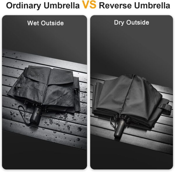 G4Free 42/46/54/62 Inch Large Golf Umbrella Compact Reverse Travel Umbrella 10 Ribs Windproof for Rain Double Canopy Automatic Open Close - Image 2