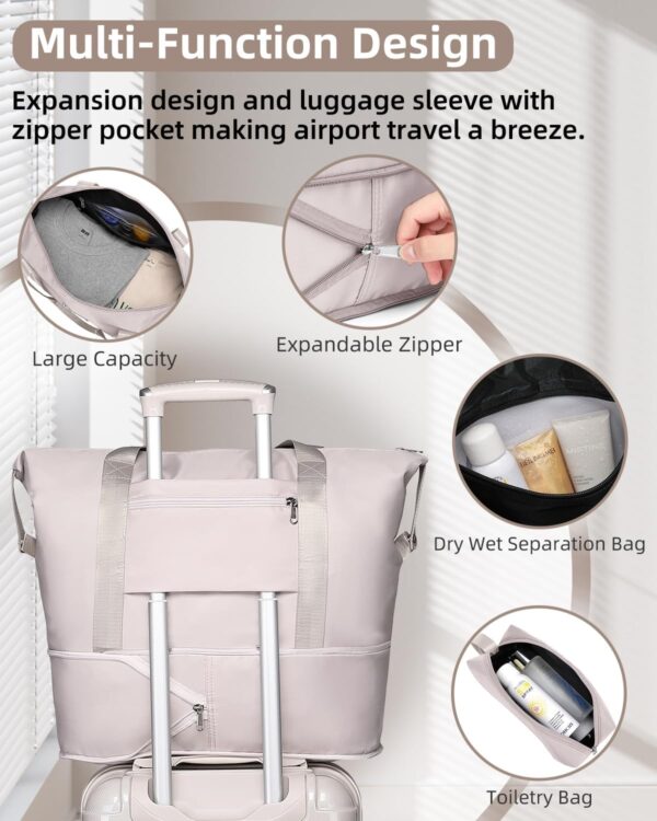 LARVENDER Luggage Sets 6 Piece Hardside Expandable Suitcase with Wheels TSA Lock, PC+ABS Hardshell Lightweight Travel Luggage Sets for Women, Glossy Champagne - Image 8
