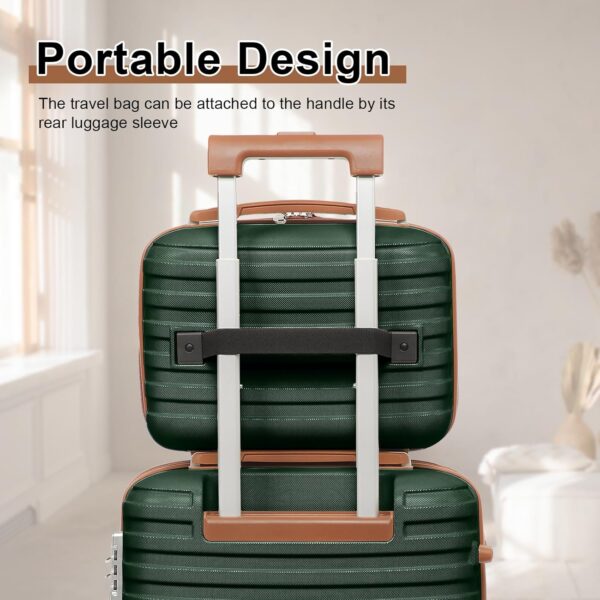 Joyway Carry On Luggage 20 Inch Expandable Suitcase with Spinner Wheel, 4 Piece Hard Shell Luggage Set with TSA Lock(Green brown) - Image 3