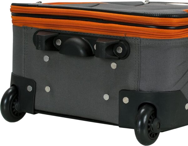 Rockland Journey Softside Upright Luggage Set, Expandable, Charcoal, 4-Piece (14/19/24/28) - Image 4
