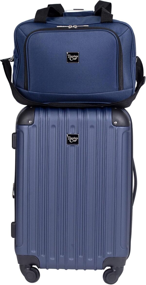 Travelers Club Midtown Hardside Luggage Travel, Navy Blue, 4-Piece Set - Image 4