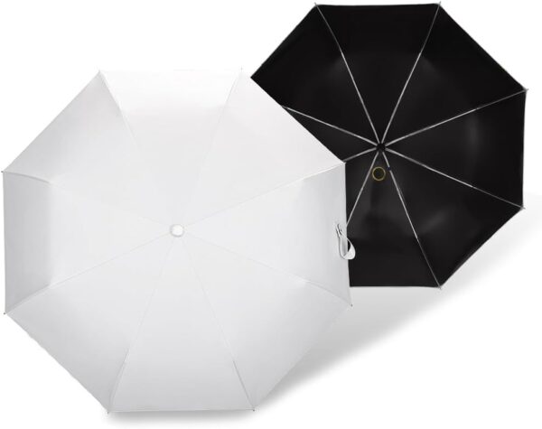 Cuby UV Sun Umbrella Compact Folding Umbrella lightweight Portable Manual Travel Umbrella for Rainproof & 99% UV Protection with Black Anti-UV Coating - Image 8