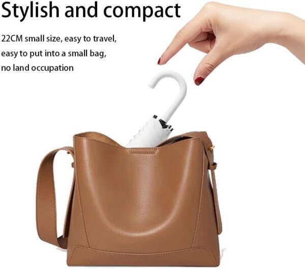 Mini Travel Folding Hook-shaped Handle Umbrella Small Portable UV 99.9% Protection/Rain Sun/Lightweight Small Pocket/Totes Backpack For Women Kids - Image 4