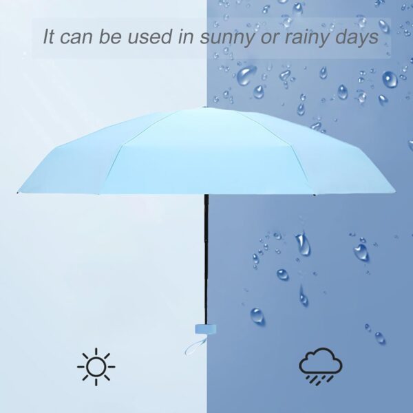 Mini Umbrella for Travel - Small, Compact, Lightweight, UV Protection, UPF50+ Waterproof Parasol - Image 2