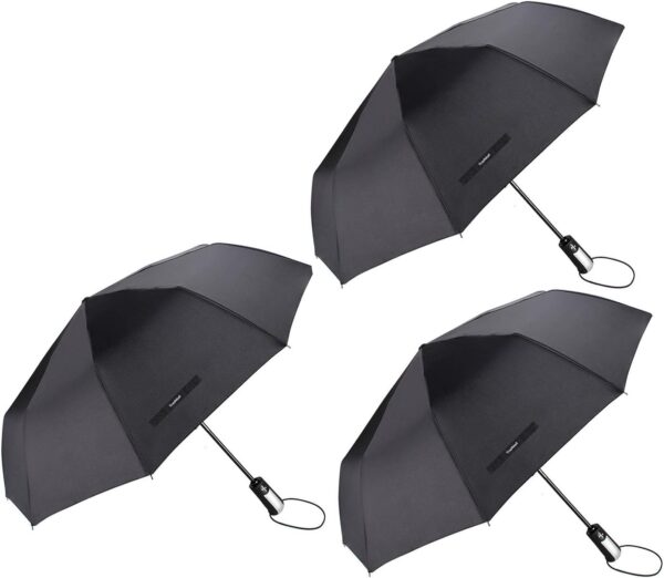 TradMall 3 Pack Travel Umbrella Windproof Portable 46/56 Inches Large Canopy Auto Open & Close - Image 2