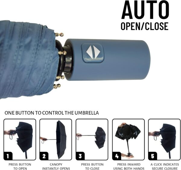SY COMPACT Umbrella Automatic Travel Waterproof Light Folding Umbrellas Easy Carry for Women and Men - Image 7
