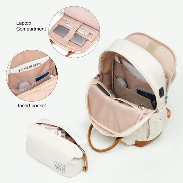 LONG VACATION Luggage Set Lightweight Carry on Suitcase ABS Hardshell Luggage TSA Lock Spinner Wheels(3 piece set (BP), WHITE-BROWN) - Image 6