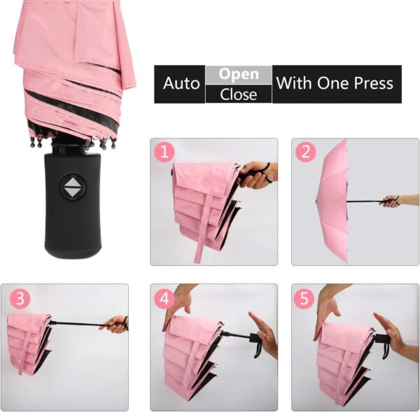 Sun Umbrella-Auto Open Close Folding Rain Umbrella,Waterproof Travel Women Parasol Automatic Umbrellas - Image 5