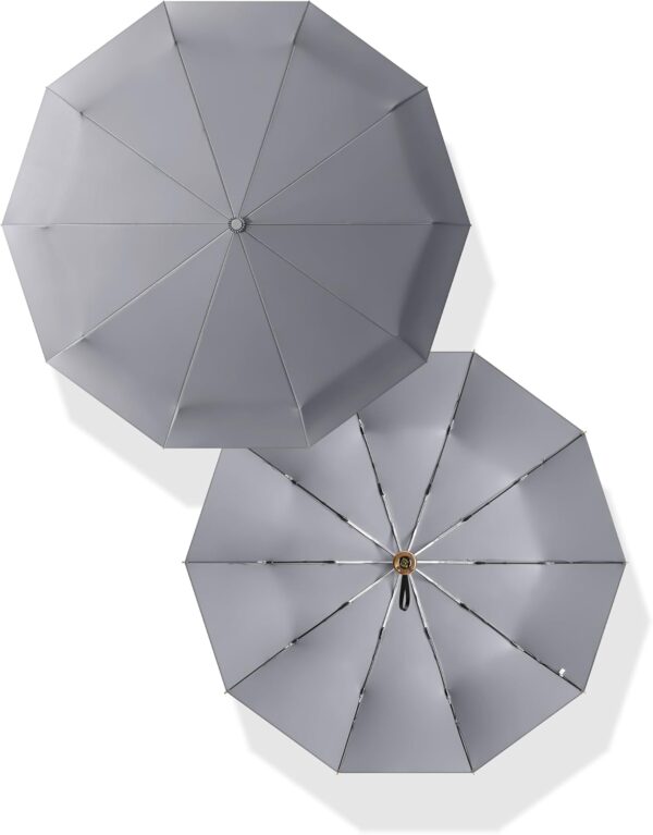 Rain Cats Large 46/50 Inch Umbrellas for rain Strong10 Ribs Fiberglass Umbrella Windproof Wabig Compact Automatic portable Folding Travel Thick Fabric Wood handle - Image 2