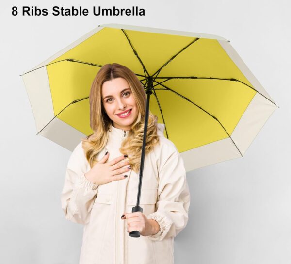LEAGERA Compact Small Travel Umbrella - Arc 46 Inch, Automatic Umbrella Folding Beautiful Umbrella, Portable & Lightweight Umbrella's for Rain&Sun, Perfect Women Themed Gifts Umbrella - Image 9