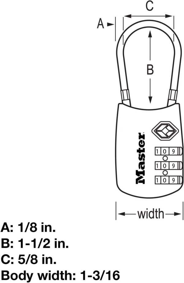 Master Lock Black Set Your Own Combination TSA Approved Luggage Lock, Travel Lock for Backpacks, Suitcases, or Zippers, 4688D - Image 6