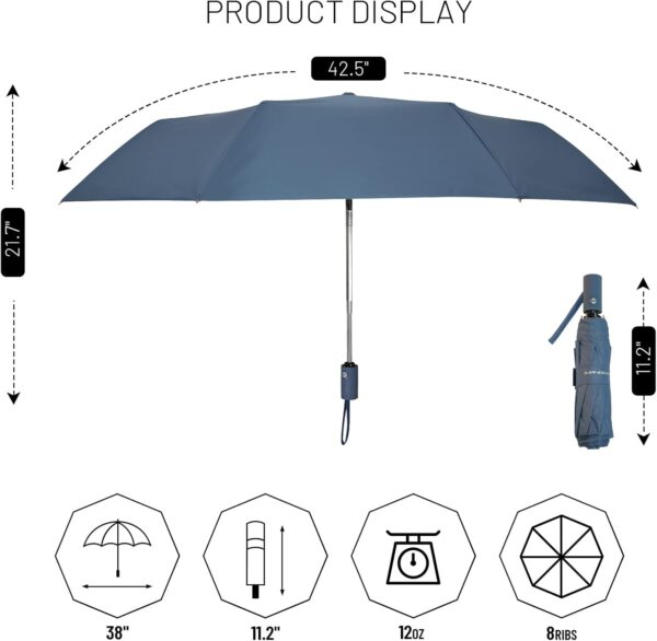 SY COMPACT Umbrella Automatic Travel Waterproof Light Folding Umbrellas Easy Carry for Women and Men - Image 5