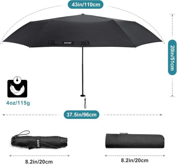 G4Free Travel Umbrella Compact Ultralight UPF 50+ UV Carbon Fiber Super Slim Small Mini Protection Umbrella - Image 3