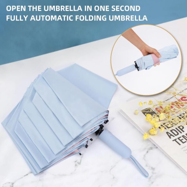 Folding Umbrella Anti-UV Compact Durable Folding Umbrella Auto Open Close Windproof Travel Umbrella Premium Grip Fits Backpack - Image 9