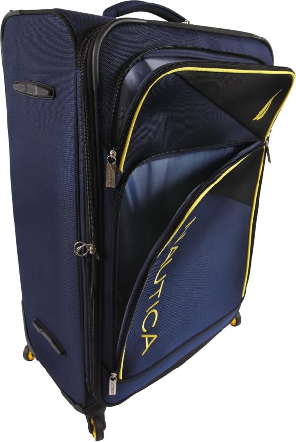 NAUTICA Emry 2pc Softside Luggage Set, Navy Yellow - Image 6