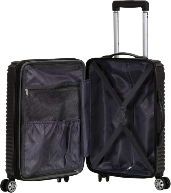 Rockland Star Trail Hardside Spinner Wheel Luggage, Black, 2-Piece Set (20/28) - Image 3
