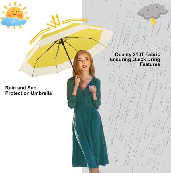 LEAGERA Compact Small Travel Umbrella - Arc 46 Inch, Automatic Umbrella Folding Beautiful Umbrella, Portable & Lightweight Umbrella's for Rain&Sun, Perfect Women Themed Gifts Umbrella - Image 2