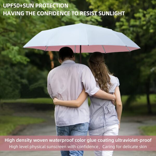 Folding Umbrella Anti-UV Compact Durable Folding Umbrella Auto Open Close Windproof Travel Umbrella Premium Grip Fits Backpack - Image 8