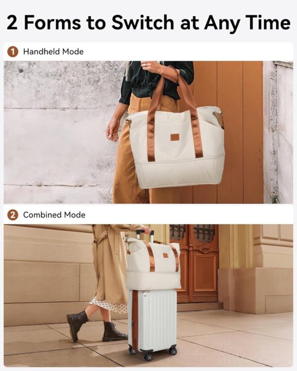 LUGGEX Carry On Luggage Sets 3 Piece, PC Expandable Hardshell Luggage with Spinner Wheels, White Brown - Image 7
