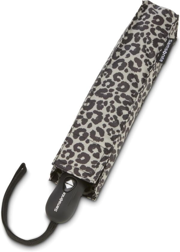Samsonite Compact Auto Open/Close Umbrella, One Size, Grey/Black Cheetah - Image 2
