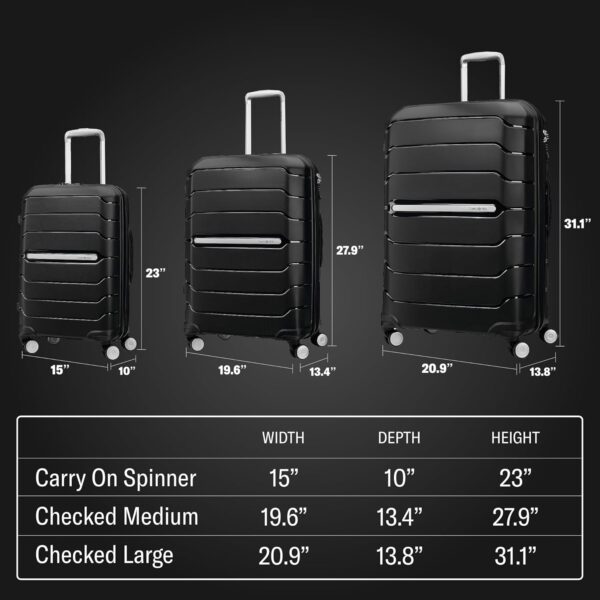 Samsonite Freeform 28-Inch Large Luggage with Dual 360° Spinner Wheels - Checked Suitcase - TSA Lock, Airline-Approved - Lightweight Durable Polypropylene Expandable Hardshell - Black - Image 4