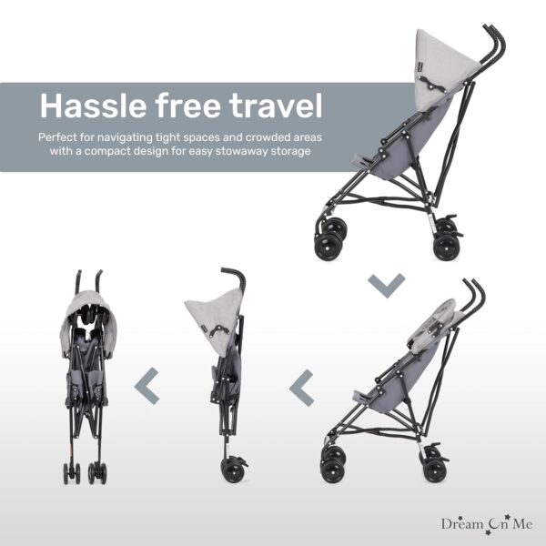 Dream On Me Aero Travel Lightweight Umbrella Stroller, Easy to Fold and Carry Travel Stroller, Adjustable and Removable Canopy - Image 5