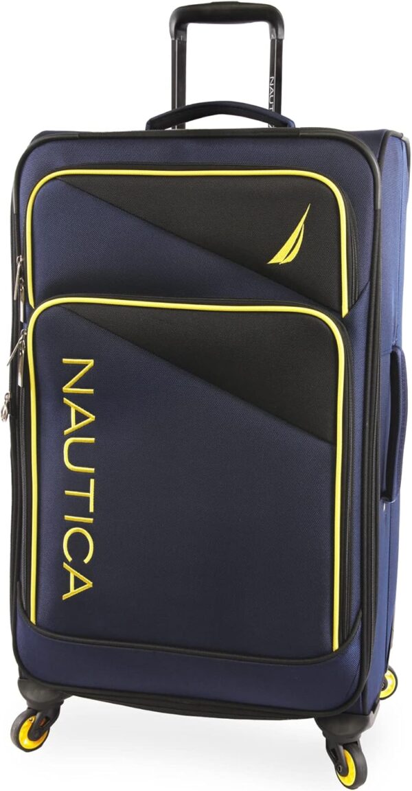NAUTICA Emry 2pc Softside Luggage Set, Navy Yellow - Image 4