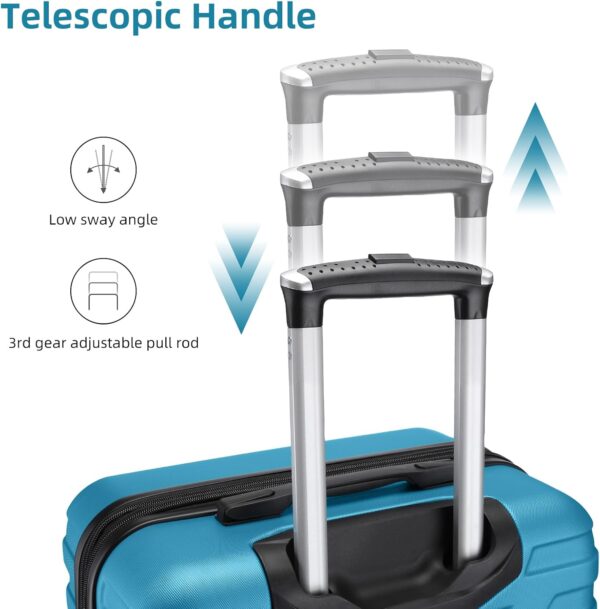 LARVENDER Luggage Sets for Women 5 Piece Hardside Expandable Suitcases with Wheels TSA Lock, Lightweight Travel Carry On Suitcase Set with Cosmetic Case, Blue - Image 5