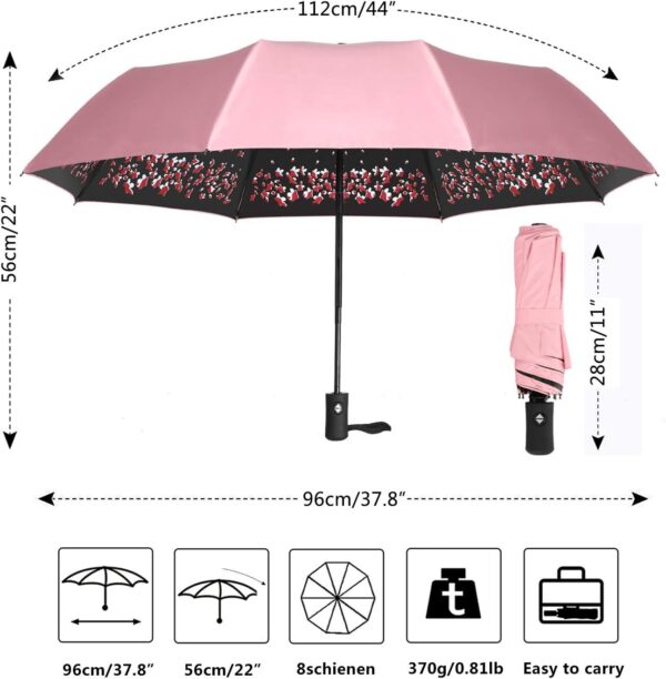 Sun Umbrella-Auto Open Close Folding Rain Umbrella,Waterproof Travel Women Parasol Automatic Umbrellas - Image 3