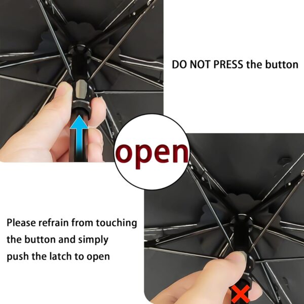 ALFROTEY Mini Folding Travel Umbrella - Lightweight, Compact, Pocket-Sized for Backpack & Purse - Ideal for Women & Girls (Black, S) - Image 4