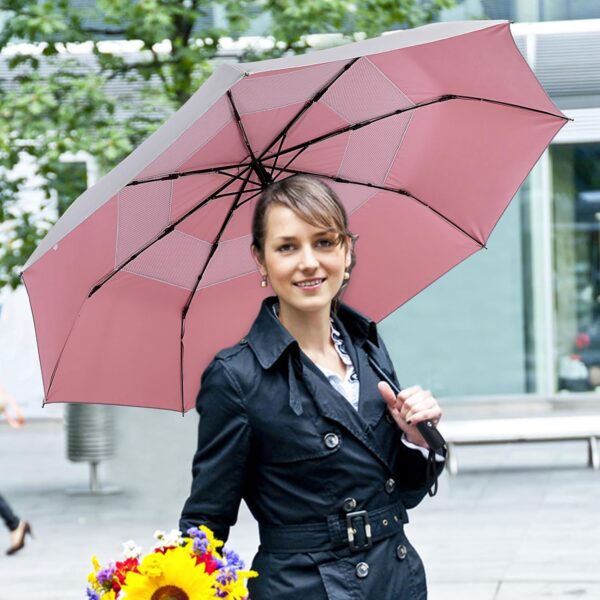 G4Free UPF 50+ UV Protection Travel Umbrella 42/46 Inch Windproof Silver Coating Sun Blocking Umbrella - Image 7