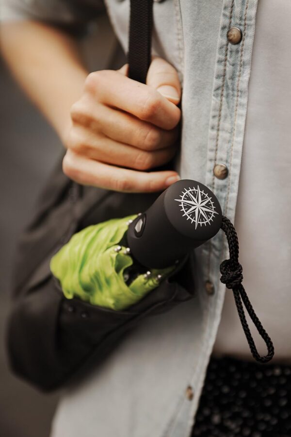 Lewis N. Clark Travel Umbrella: Windproof & Water Repellent Fabric Automatic Open Close , Black - Image 6