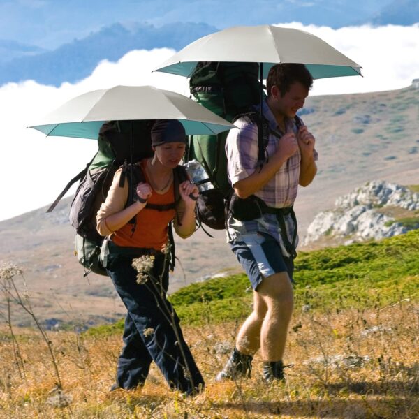 G4Free Liteflex Hiking Umbrella Mini Compact Ultralight Collapsible Reflective Silver Trekking Backpacking Umbrella - Image 8