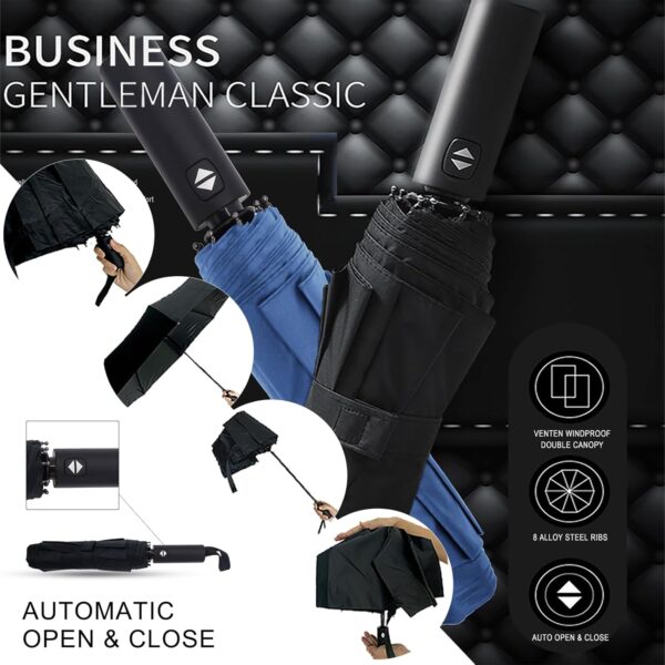 Automatic Umbrella Windproof Lightweight Strong Compact UV Protection Rain Travel Umbrellas Collapsible Backpack Umbrella Suit For Adult - Image 3