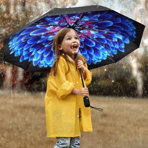 LLanxiry Umbrella Windproof Travel Umbrellas for Rain Black Folding Umbrellas 10 RIBS Automatic Strong Portable Wind Resistant Backpack Umbrella for Men and Women - Image 6